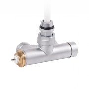 Вентиль Terma Cylinder интегрированный термостатический угловой с трубкой правый металл сатин TGZTST016