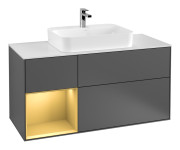 Тумба под раковину Villeroy & Boch Finion 120х50,1 см с подсветкой МДФ антрацит матовый лак/стекло белое матовое G411HFGK