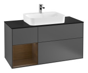 Тумба под раковину Villeroy & Boch Finion 120х50,1 см с подсветкой МДФ антрацит матовый лак/стекло черное матовое G412GNGK