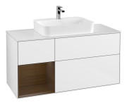 Тумба под раковину Villeroy & Boch Finion 120х50,1 см с подсветкой МДФ глянцевый белый лак/стекло белое матовое G411GNGF