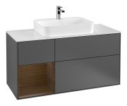 Тумба під раковину Villeroy & Boch Finion 120х50,1 см із підсвічуванням МДФ антрацит матовий лак/скло біле матове G411GNGK