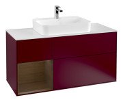 Тумба під раковину Villeroy & Boch Finion 120х50,1 см із підсвічуванням МДФ півонія матовий лак/скло біле матове G411GNHB