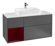 Тумба под раковину Villeroy & Boch Finion 120х50,1 см с подсветкой МДФ антрацит матовый лак/стекло белое матовое G411HBGK