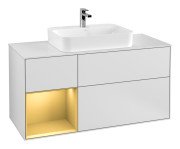 Тумба під раковину Villeroy & Boch Finion 120х50,1 см із підсвічуванням МДФ білий матовий лак/скло біле матове G411HFMT