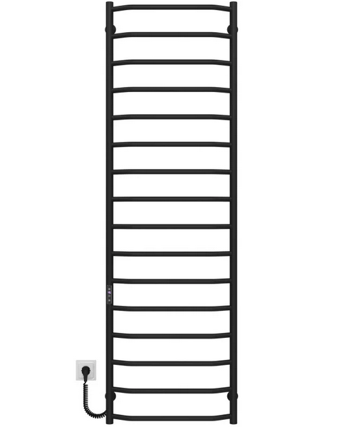 Електрична сушарка для рушників Deffi Трапеція П16 500х1700 ліве підключення JD03 чорний C.TR.170.50.16.E.B.L.1