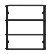 Сушка для рушників водяна Deffi Стандарт П4 400х600 нижнє підключення чорний C.SS.60.40.4.B.A