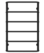 Полотенцесушитель водяной Deffi Стандарт П6 400х800 нижнее подключение черный C.SS.80.40.6.B.A