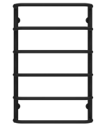 Полотенцесушитель водяной Deffi Стандарт П6 400х800 боковое левое подключение черный C.SS.80.40.6.B.B