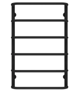 Полотенцесушитель водяной Deffi Стандарт П6 500х800 боковое левое подключение черный C.SS.80.50.6.B.B