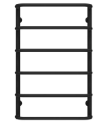 Полотенцесушитель водяной Deffi Стандарт П6 500х800 боковое правое подключение черный C.SS.80.50.6.B.C