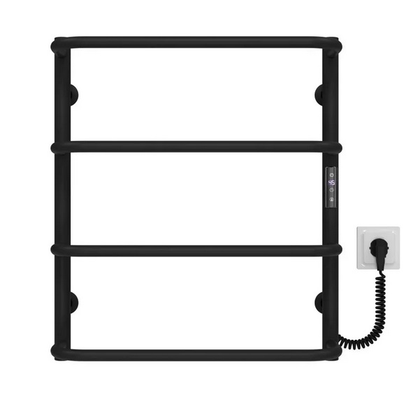 Електросушарка для рушників Deffi Стандарт П4 400х600 праве підключення JD03 чорний C.SS.60.40.4.E.B.R.1