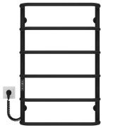 Электрический полотенцесушитель Deffi Стандарт П6 400х800 левое подключение JD03 черный C.SS.80.40.6.E.B.L.1