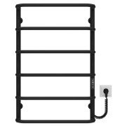 Электрический полотенцесушитель Deffi Стандарт П6 400х800 правое подключение JD03 черный C.SS.80.40.6.E.B.R.1