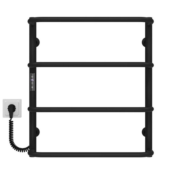 Электрический полотенцесушитель Deffi Стандарт П4 500х600 левое подключение JD03 черный C.SS.60.50.4.E.B.L.1