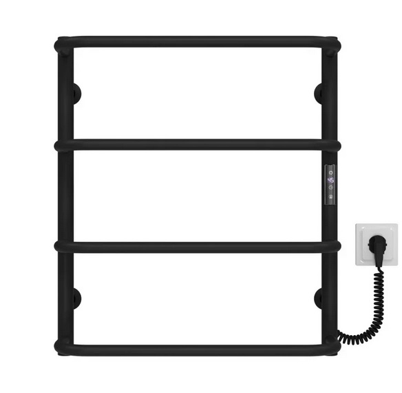 Електрична сушарка для рушників Deffi Стандарт П4 500х600 праве підключення JD03 чорний C.SS.60.50.4.E.B.R.1