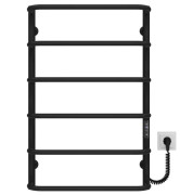 Электрический полотенцесушитель Deffi Стандарт П6 500х800 правое подключение JD03 черный C.SS.80.50.6.E.B.R.1
