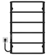 Электрический полотенцесушитель Deffi Стандарт П6 500х800 левое подключение JD03 черный C.SS.80.50.6.E.B.L.1