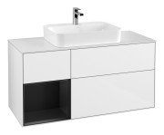 Тумба под раковину Villeroy & Boch Finion 120х50,1 см с подсветкой МДФ глянцевый белый лак/стекло белое матовое F411PDGF