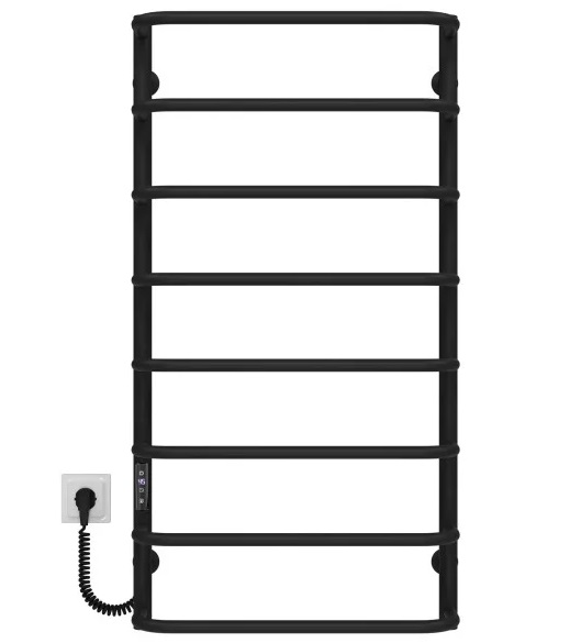 Электрический полотенцесушитель Deffi Стандарт П8 500х1000 левое подключение JD03 черный C.SS.100.50.8.E.B.L.1