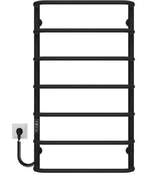 Электрический полотенцесушитель Deffi Стандарт П7 500х900 левое подключение JD03 черный C.SS.90.50.7.E.B.L.1