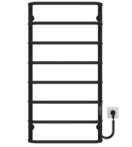 Електрична сушарка для рушників Deffi Стандарт П8 500х1000 праве підключення JD03 чорний C.SS.100.50.8.E.B.R.1