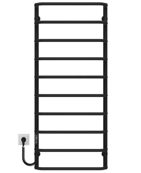 Электрический полотенцесушитель Deffi Стандарт П10 500х1200 левое подключение JD03 черный C.SS.120.50.10.E.B.L.1