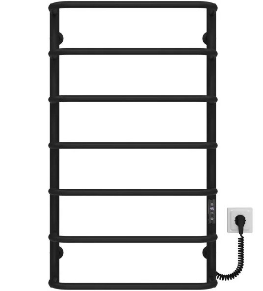 Электрический полотенцесушитель Deffi Стандарт П7 500х900 правое подключение JD03 черный C.SS.90.50.7.E.B.R.1