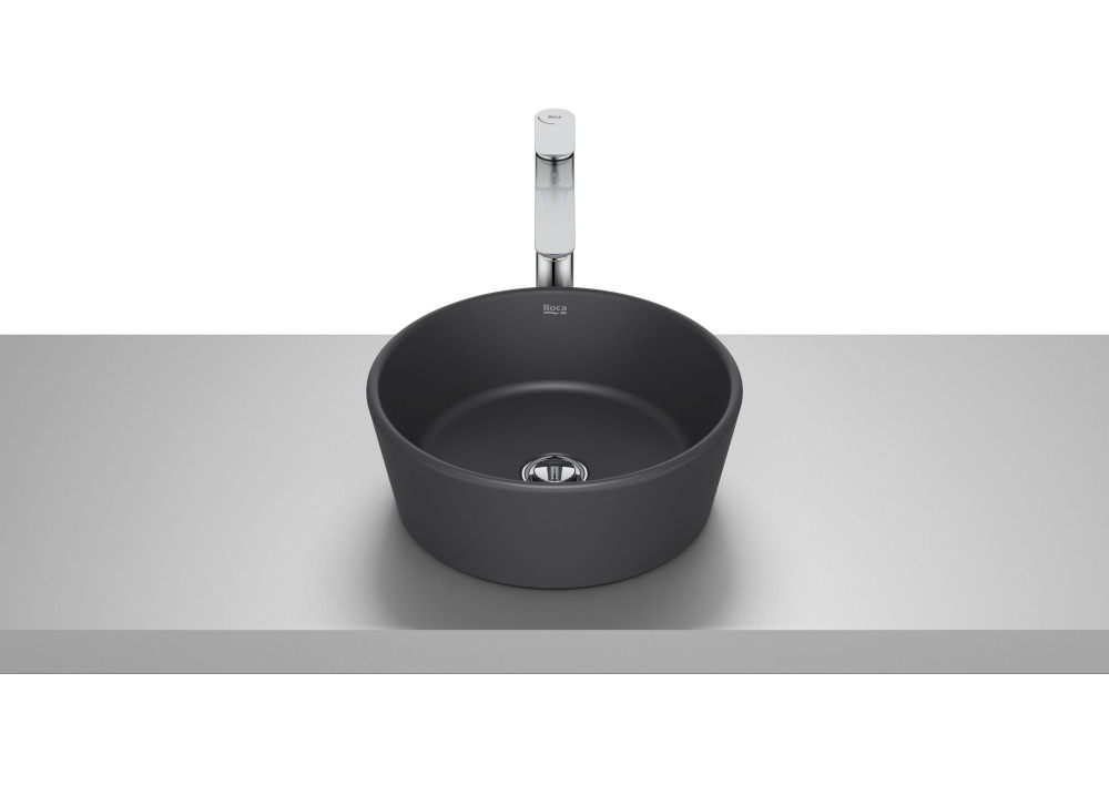 Раковина для ванної Roca Optica ⌀35 см сантехнічна кераміка чорний матовий A327B15080