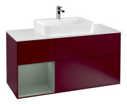 Тумба под раковину Villeroy & Boch Finion 120х50,1 см с подсветкой МДФ пион матовый лак/стекло белое матовое F411GMHB