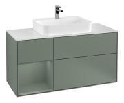 Тумба под раковину Villeroy & Boch Finion 120х50,1 см с подсветкой МДФ оливковый матовый лак/стекло белое матовое F411GMGM