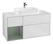 Тумба под раковину Villeroy & Boch Finion 120х50,1 см с подсветкой МДФ белый матовый лак/стекло белое матовое F411GMMT