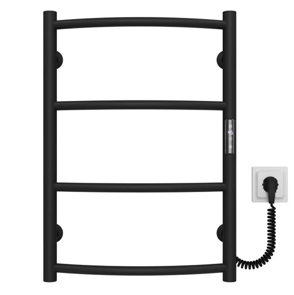 Електрична сушарка Deffi Класик П4 400х600 праве підключення JD03 чорний C.DK.60.40.4.E.B.R.1