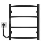 Електрична сушка для рушників Deffi Класик П4 400х500 ліве підключення JD03 чорний C.DK.50.40.4.E.B.L.1