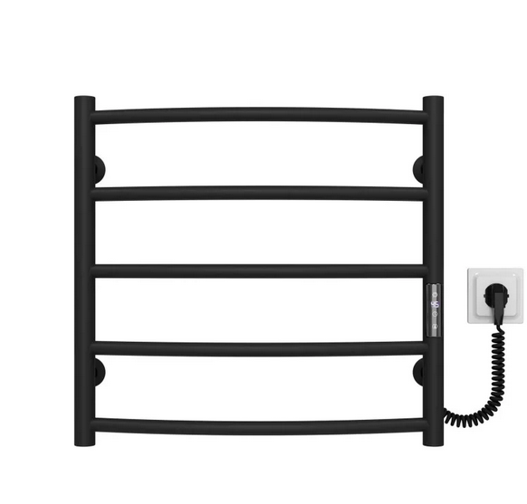 Электрический полотенцесушитель Deffi Классик П5 500х500 правое подключение JD03 черный C.DK.50.50.5.E.B.R.1