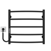 Электрический полотенцесушитель Deffi Классик П5 500х500 левое подключение JD03 черный C.DK.50.50.5.E.B.L.1