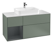 Тумба под раковину Villeroy & Boch Finion 120х50,1 см с подсветкой МДФ оливковый матовый лак/стекло белое матовое F411HGGM