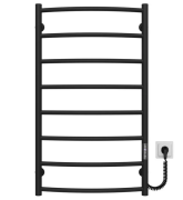 Електрична сушарка для рушників Deffi Класик П8 500х900 правильне підключення JD03 чорний C.DK.90.50.8.E.B.R.1