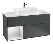 Тумба під раковину Villeroy & Boch Finion 120х50,1 см із підсвічуванням МДФ темно-синій матовий лак/скло біле матове F411MTHG
