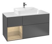 Тумба під раковину Villeroy & Boch Finion 120х50,1 см із підсвічуванням МДФ антрацит матовий лак/скло біле матове F411PCGK