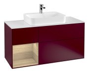 Тумба под раковину Villeroy & Boch Finion 120х50,1 см с подсветкой МДФ пион матовый лак/стекло белое матовое F411PCHB