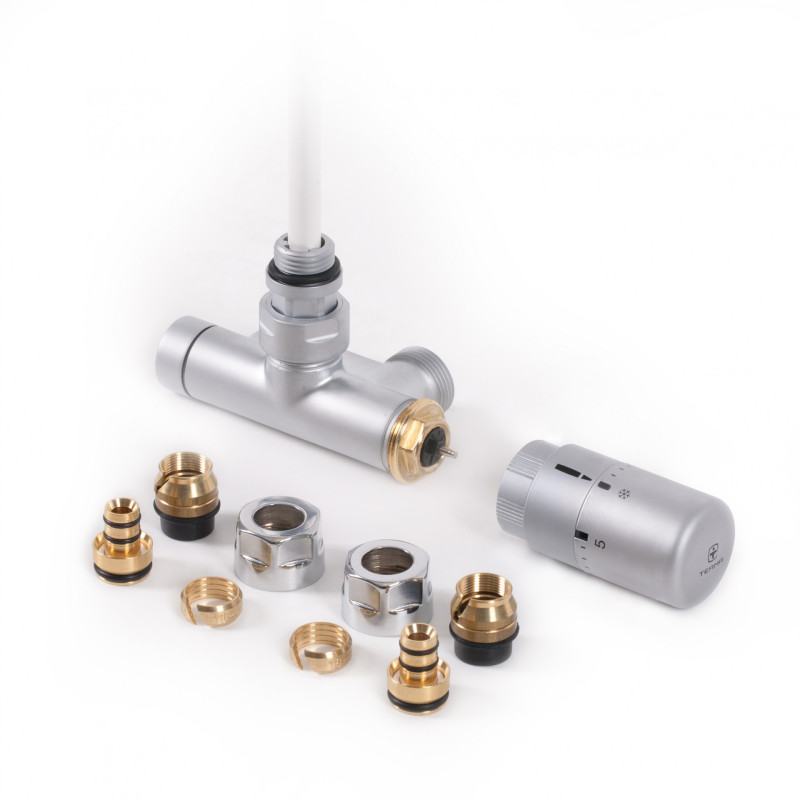 Комплект термостатичний Теrma інтегрований кутовий з трубкою лівий латунь сатин WRZT5G5-ST