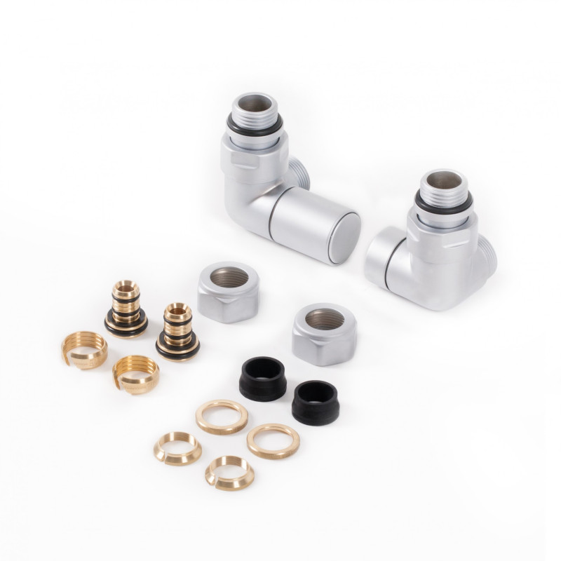 Комплект вентилей Теrma регулирующий трехосный левый латунь сатин WRZRC31-ST