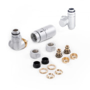 Комплект термостатический Теrma трехосевой с интегрированным тройником левый латунь сатин  WRZTCG4-ST