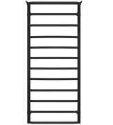Полотенцесушитель водяной Deffi Юность П12 500х1200 нижнее подключение черный C.YU.120.50.12.B.A
