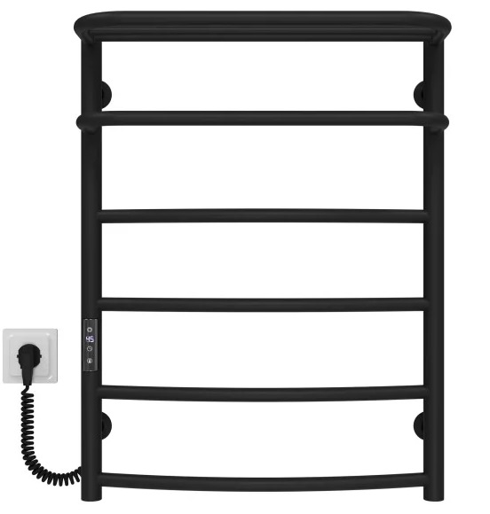 Электрический полотенцесушитель Deffi Отель П6 400х700 левое подключение JD03 черный C.OD.70.40.6.E.B.L.1