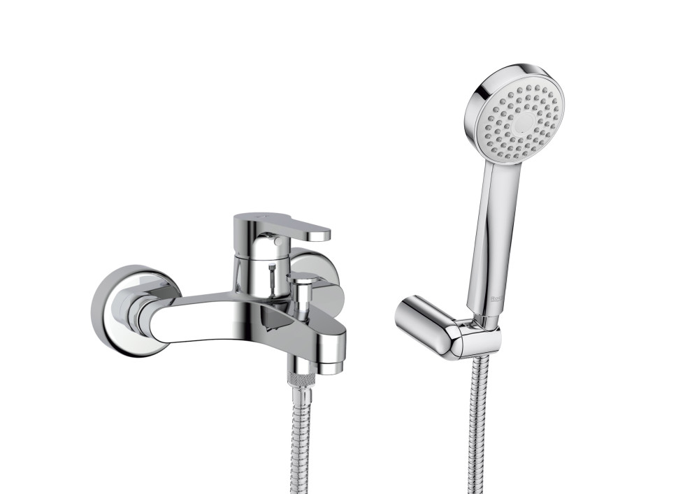 Смеситель для ванной Roca Arola однорычажный с душевым набором хром A5A0A6AC0K