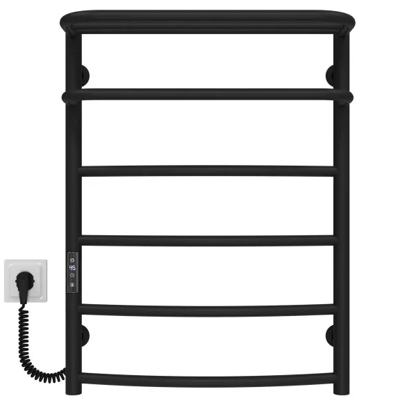 Электрический полотенцесушитель Deffi Отель П6 500х700 левое подключение JD03 черный C.OD.70.50.6.E.B.L.1