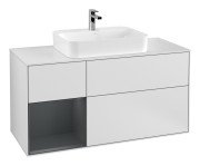 Тумба під раковину Villeroy & Boch Finion 120х50,1 см із підсвічуванням МДФ білий матовий лак/скло біле матове G411HGMT