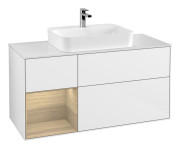 Тумба під раковину Villeroy & Boch Finion 120х50,1 см із підсвічуванням МДФ білий глянцевий лак/скло біле матове G411PCGF