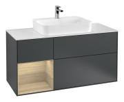 Тумба под раковину Villeroy & Boch Finion 120х50,1 см с подсветкой МДФ темно-синий матовый лак/стекло белое матовое G411PCHG